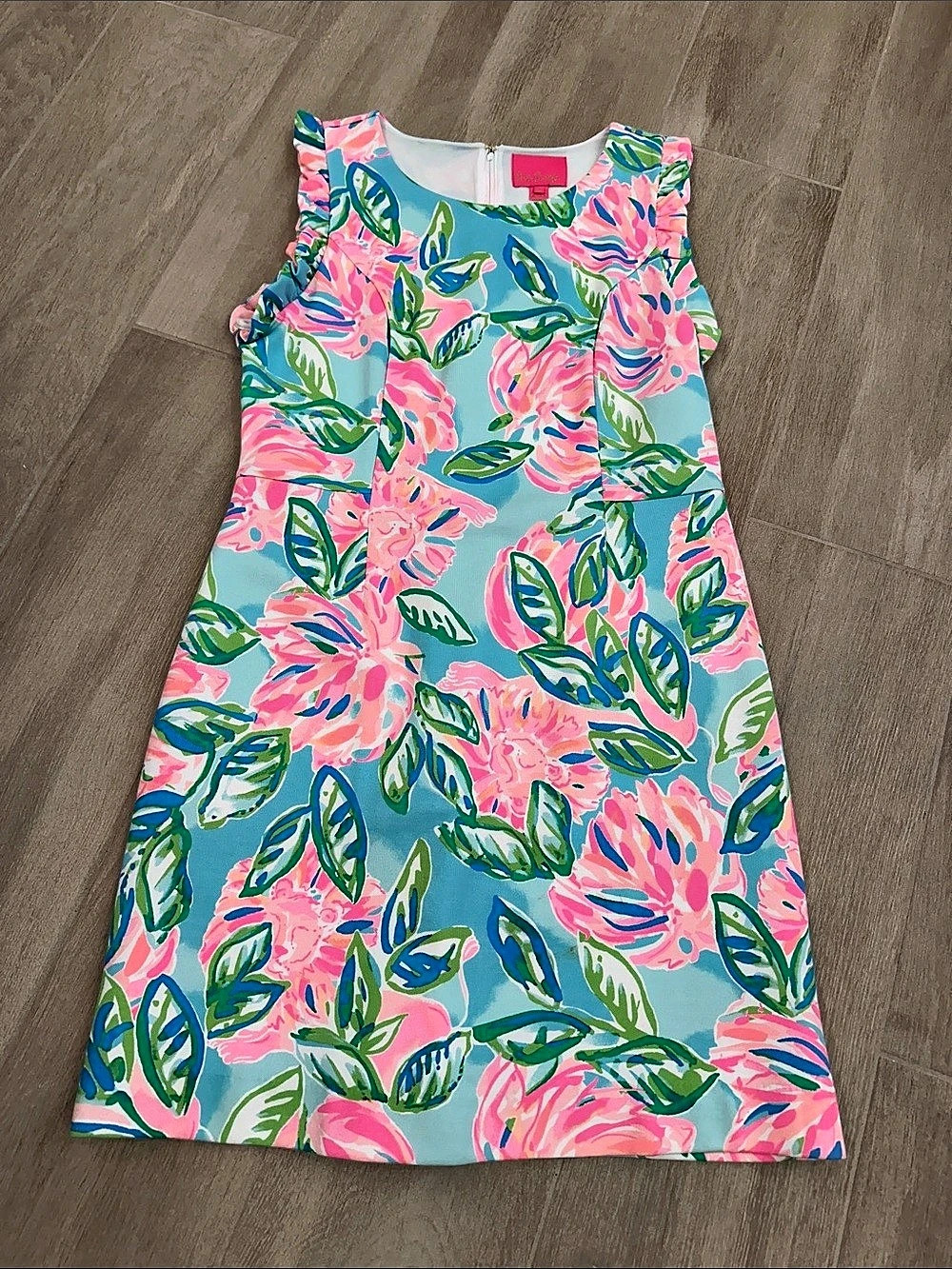 Lilly Pulitzer Floral Mini Dress in Blue & Pink Size 14 Like New